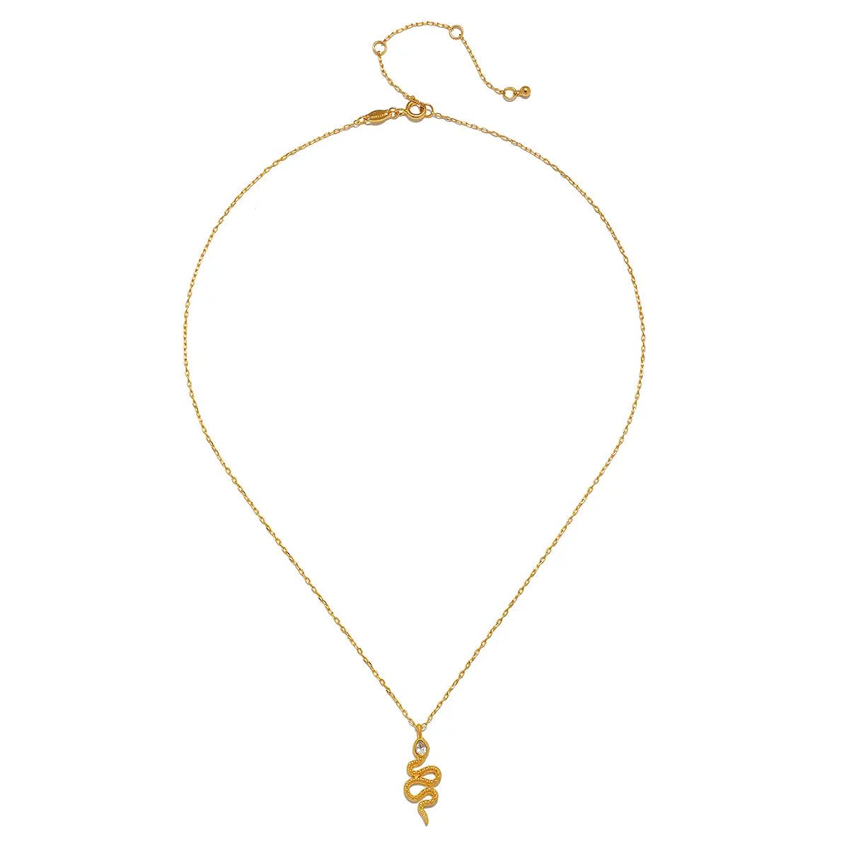 18" White Topaz Dot Snake Pendant Necklace - Rivieratowel