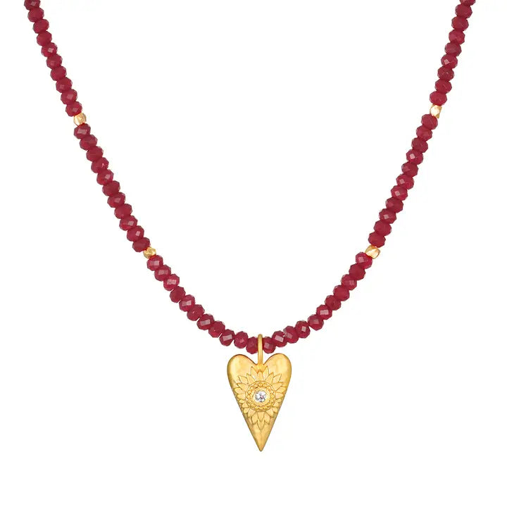 Healing Heart Red Onyx Necklace