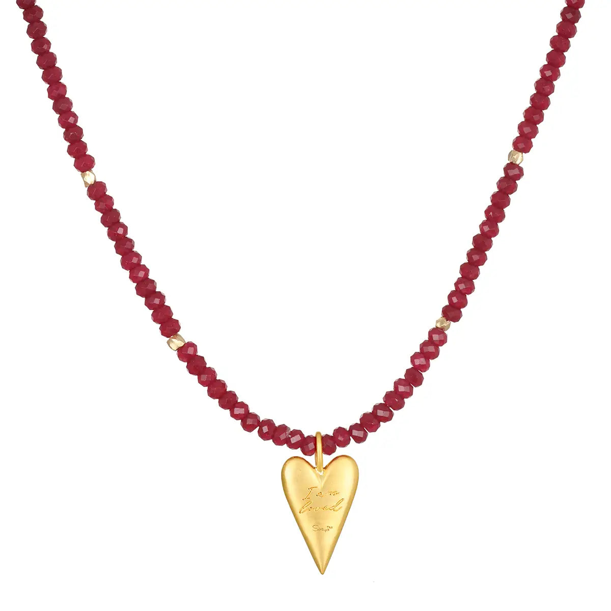 Healing Heart Red Onyx Necklace
