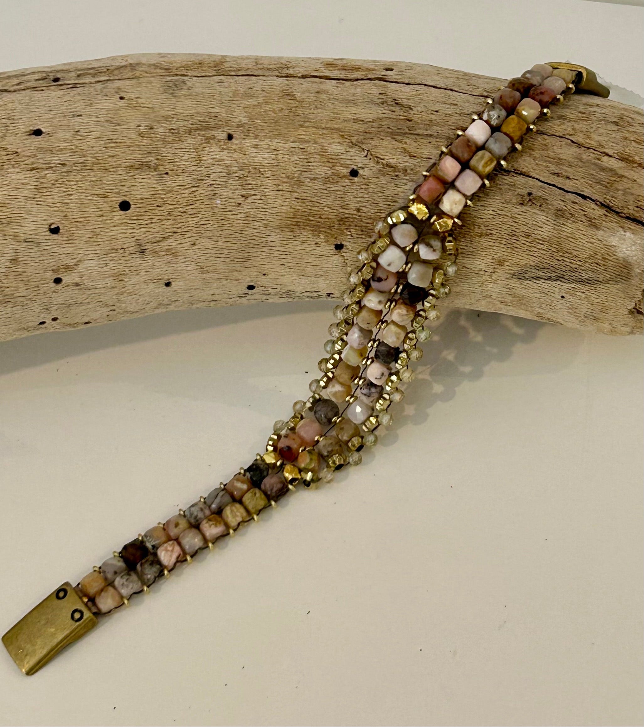 Pink Opal & Zircon Bracelet