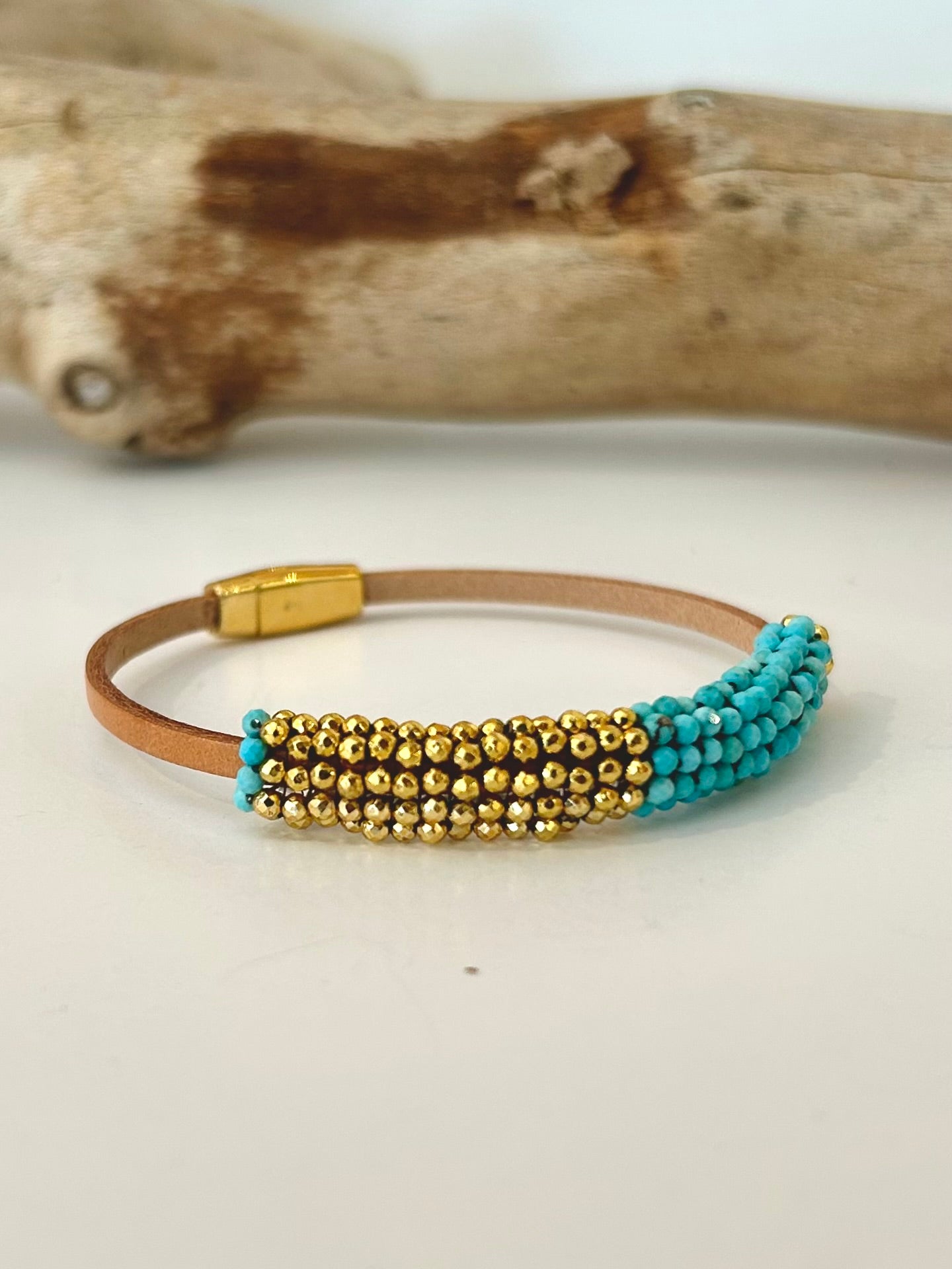 Pyrite & Turquoise Bracelet