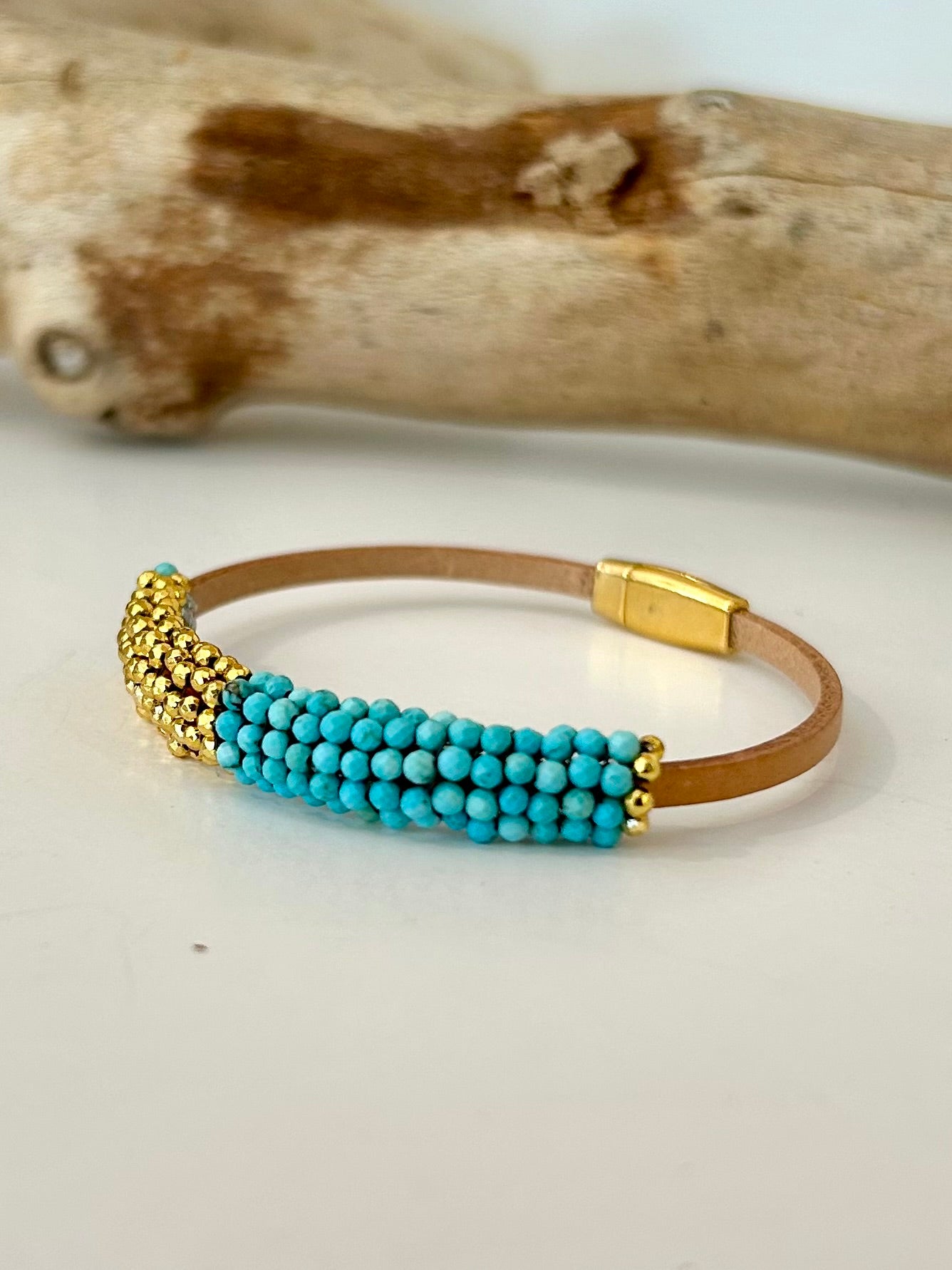 Pyrite & Turquoise Bracelet