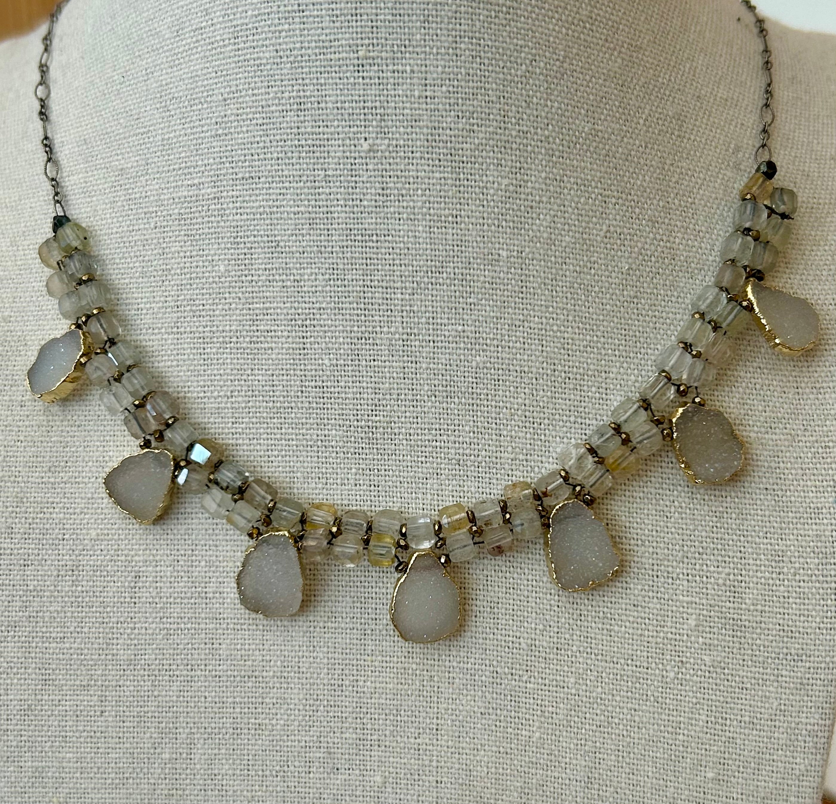Topaz & Druzy Necklace