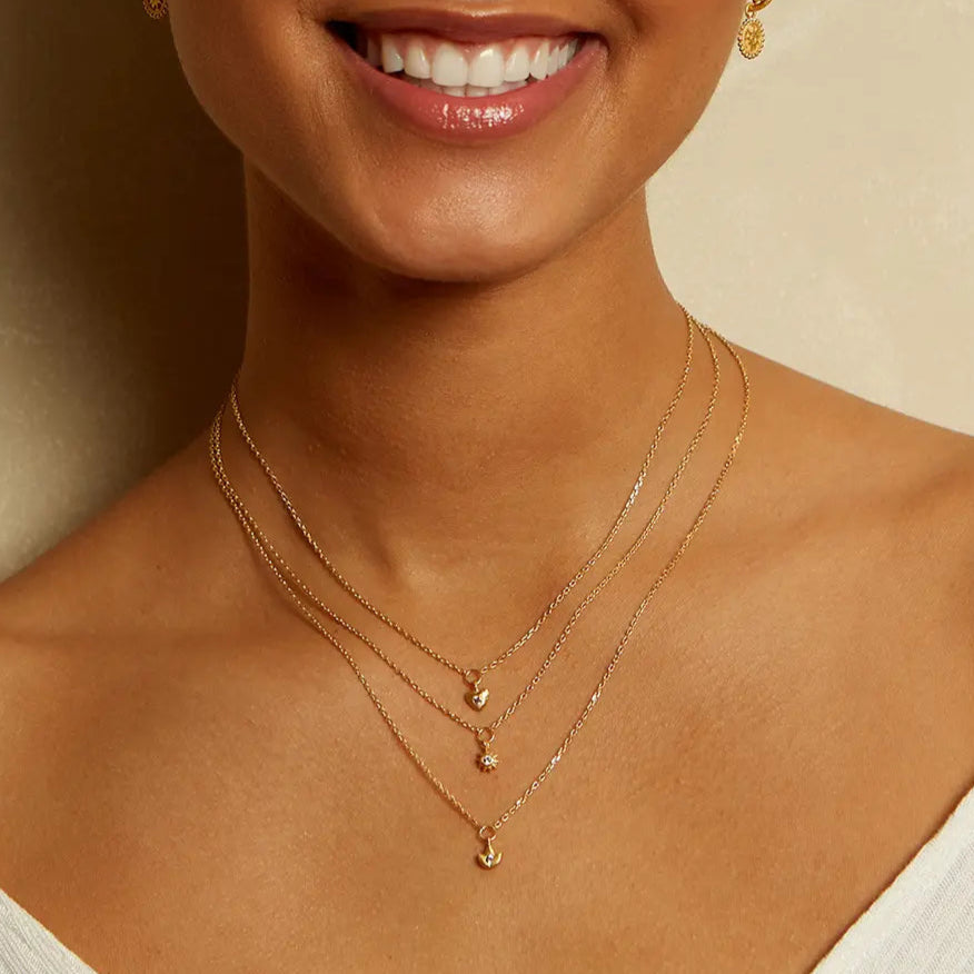 Inner Light White Topaz Mini Sun Pendant