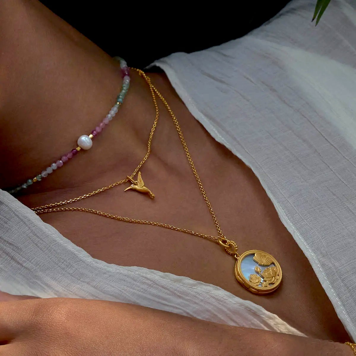 Loving Devotion Hummingbird Necklace