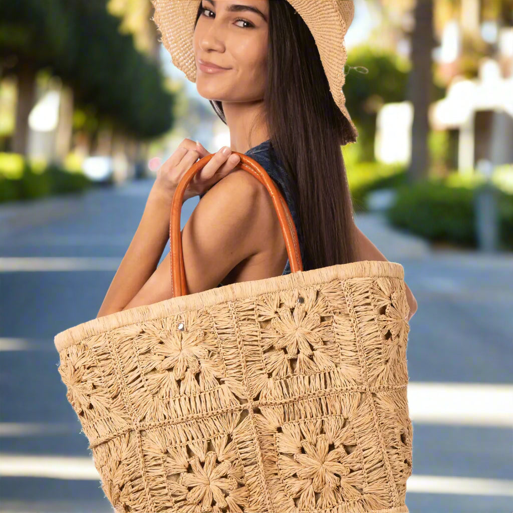 Marie Flower Crochet Basket Bag
