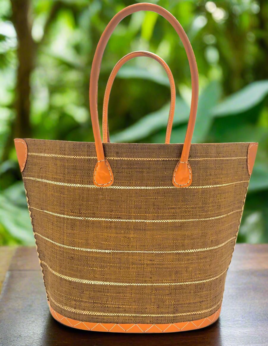 Santa Cruz Pin Stripes Small Straw Bag