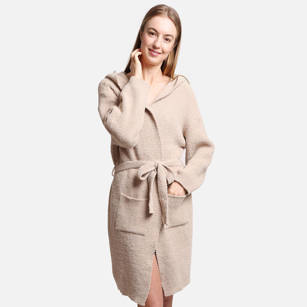 Soft Hooded Robe W Pocket