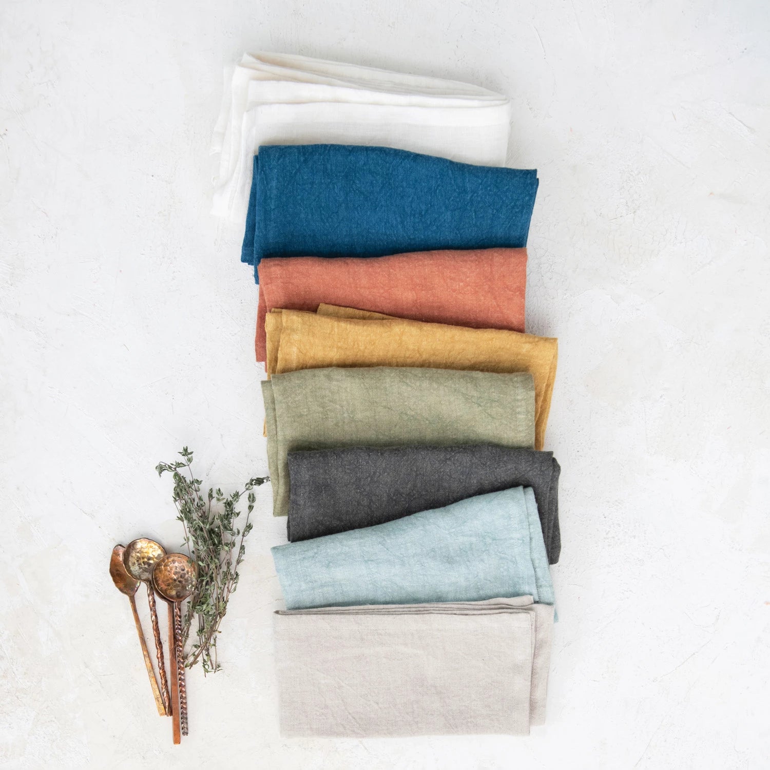 Stonewashed Linen Cocktail Napkins, Set/4