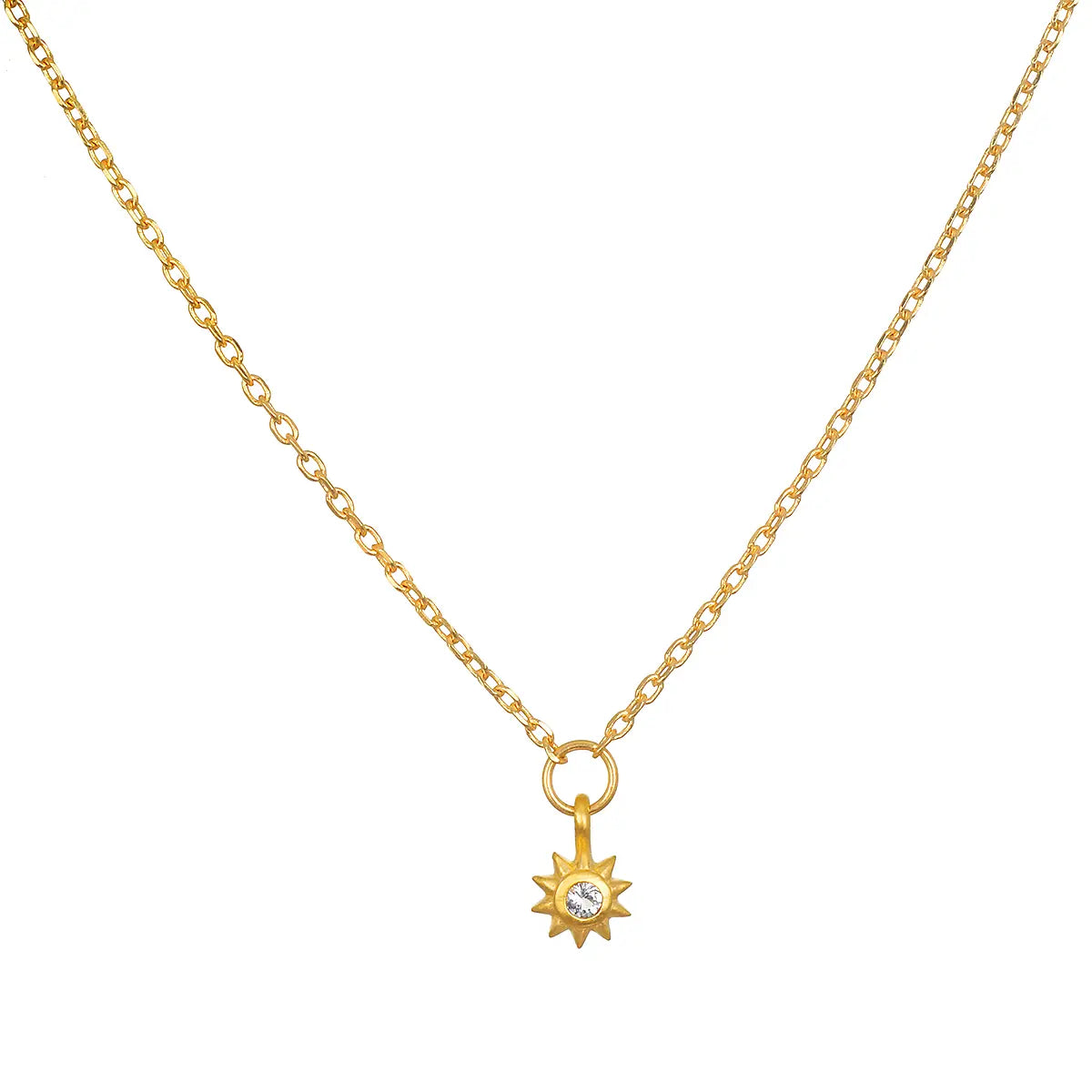 Inner Light White Topaz Mini Sun Pendant