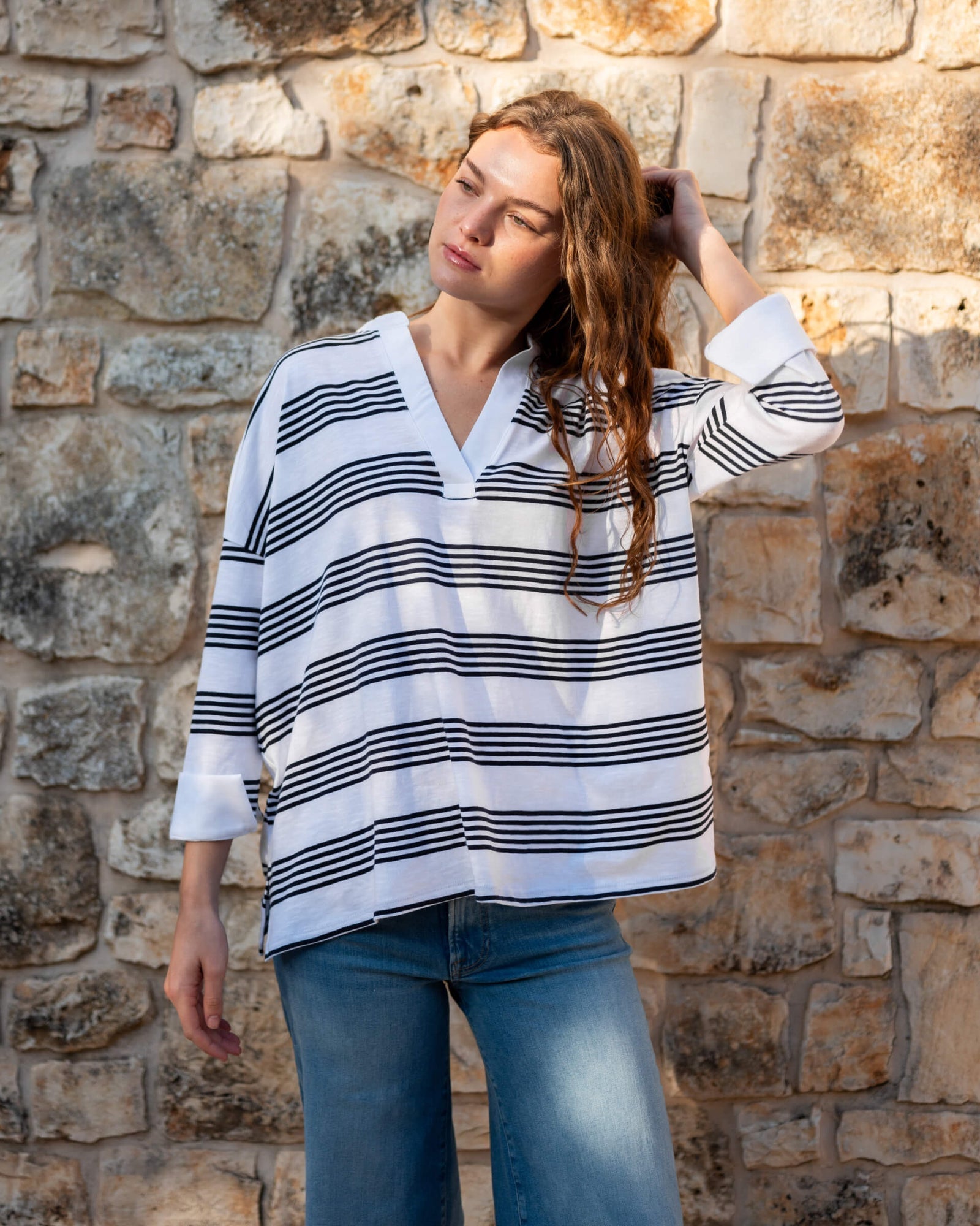 Amelia Long Sleeve Cuff Tee - Rivieratowel