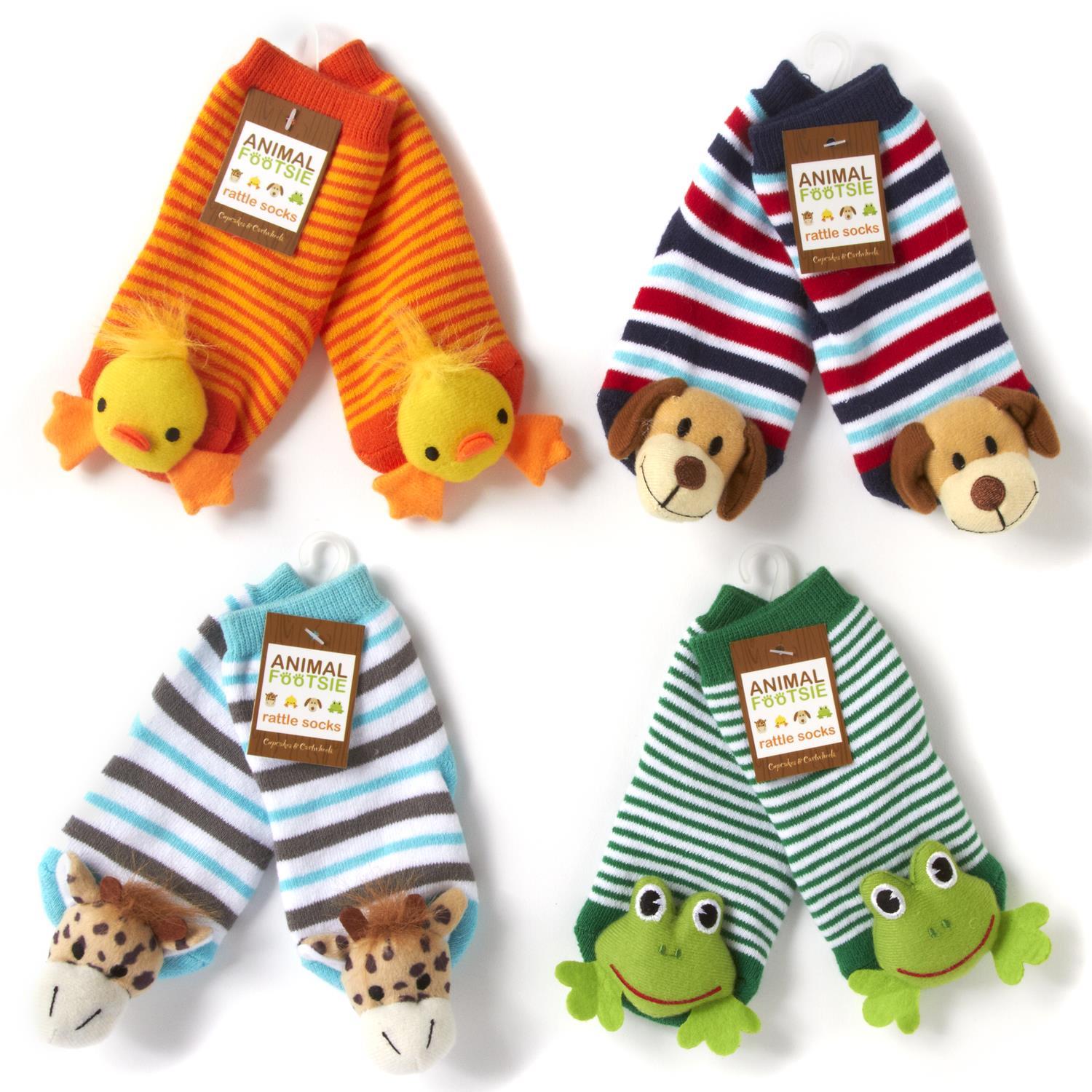 Animal Footsie Rattle Socks - Rivieratowel