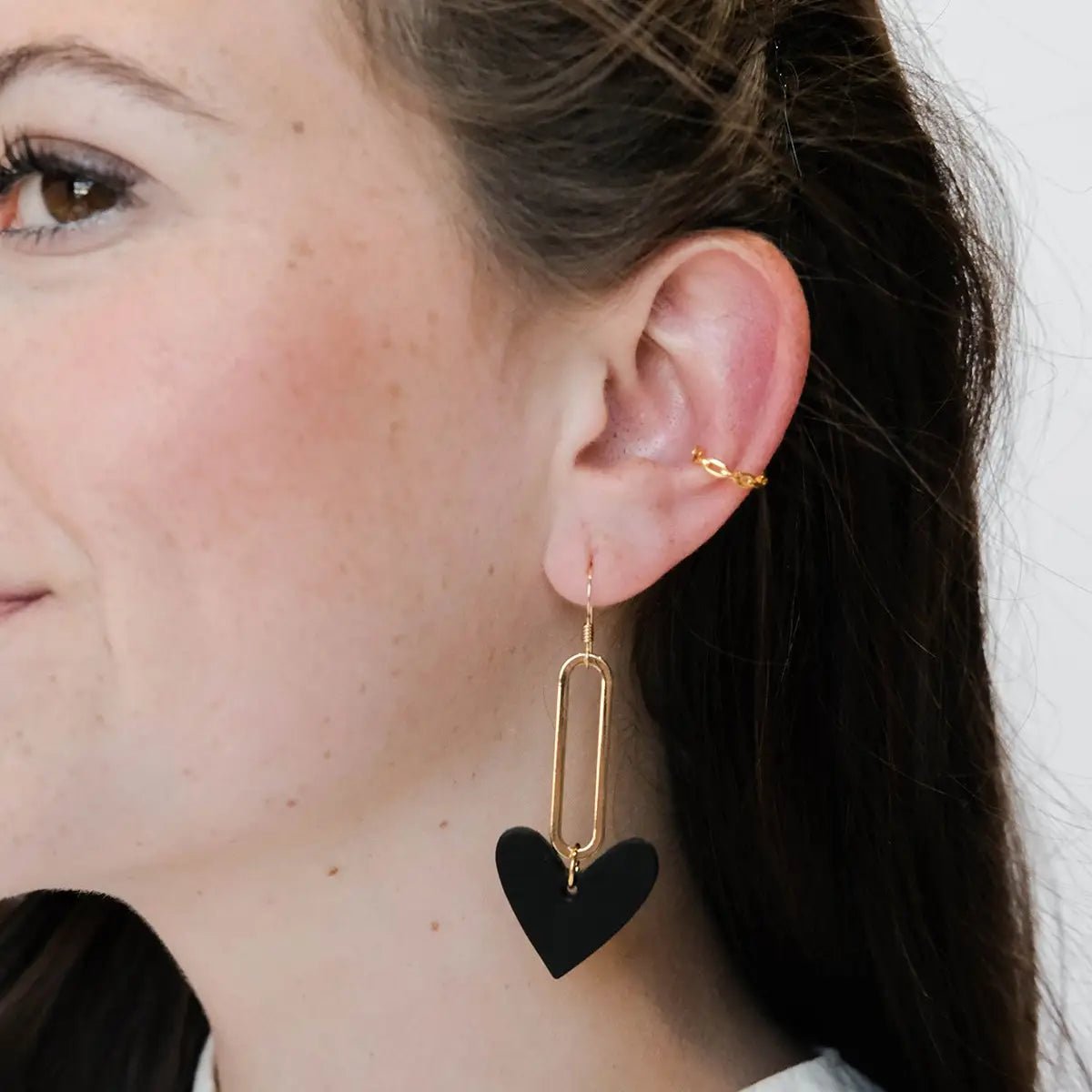 Black Milas Heart Earring - Rivieratowel