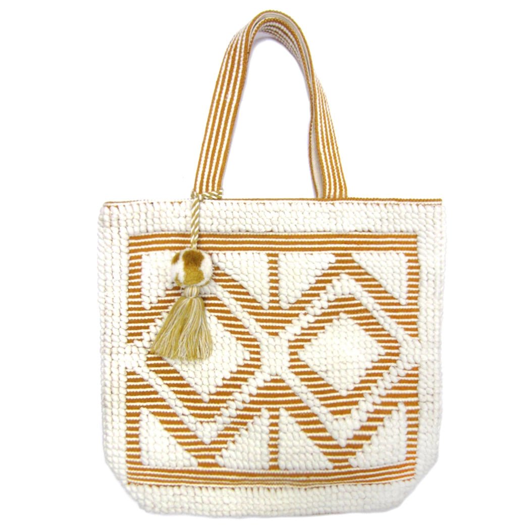 Boho Woven Pom Pom Tassel Tote Bag - Rivieratowel