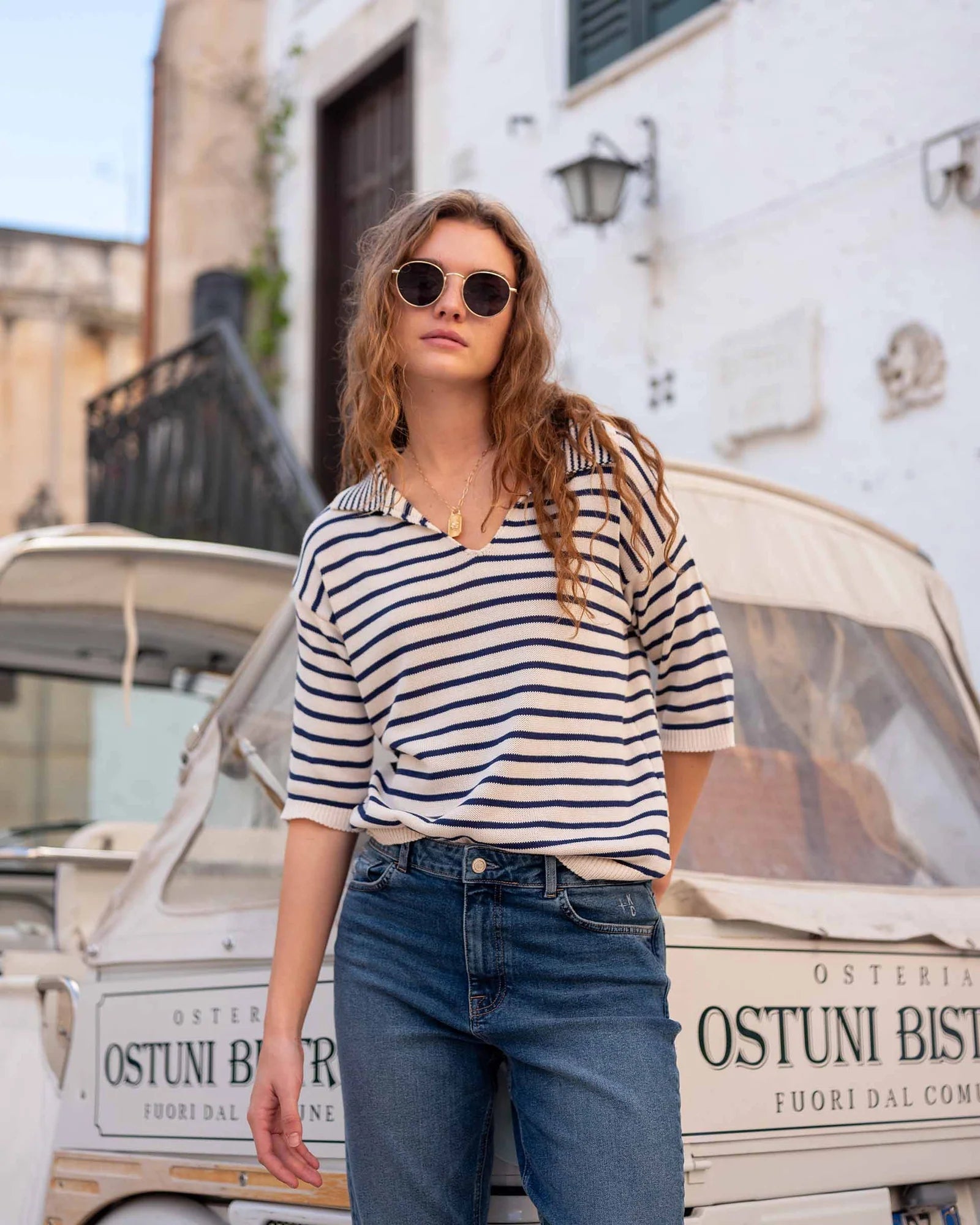 Breton Polo Sweater - Rivieratowel