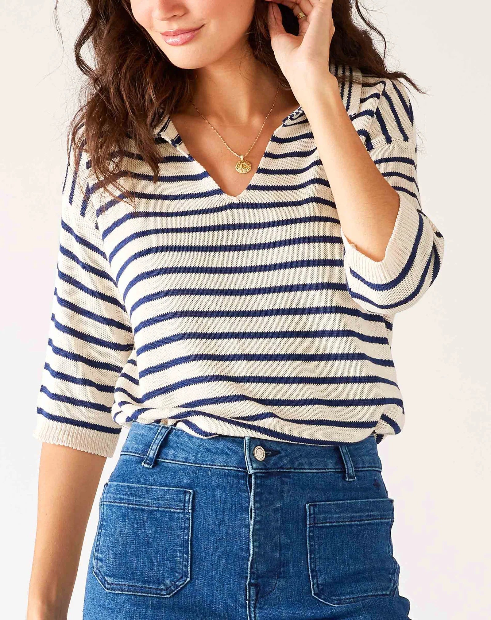 Breton Polo Sweater - Rivieratowel