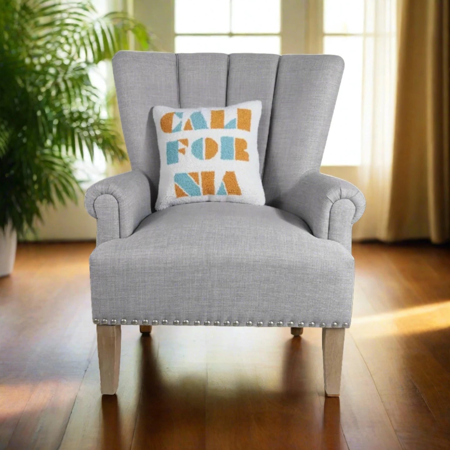 California Deco Font Hook Pillow - Rivieratowel