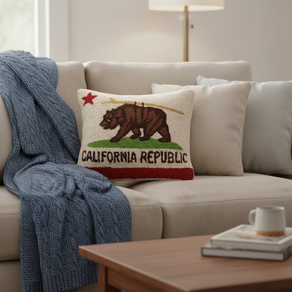 California Surfer Bear Hook Pillow - Rivieratowel