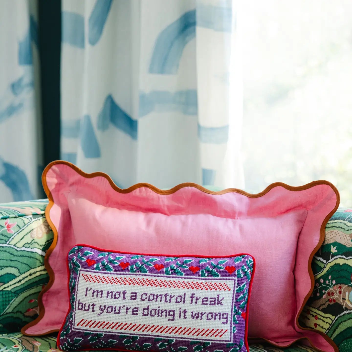 Control Freak Needlepoint Pillow - Rivieratowel