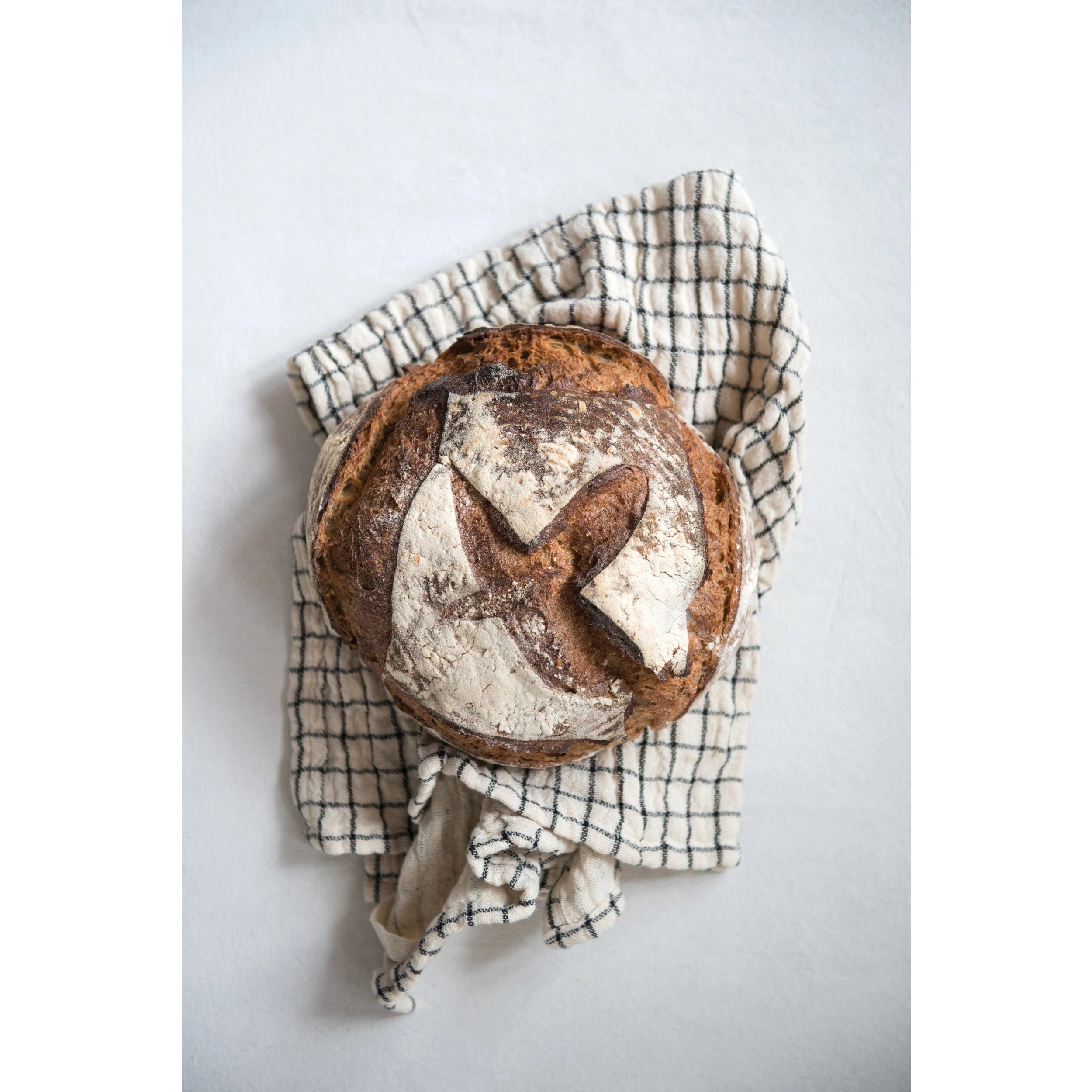 Cotton Tea Towel Natural & Black - Rivieratowel