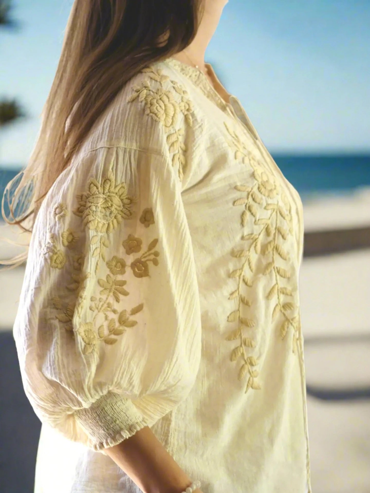 Deja Double Cotton Gauze Blouse - Rivieratowel