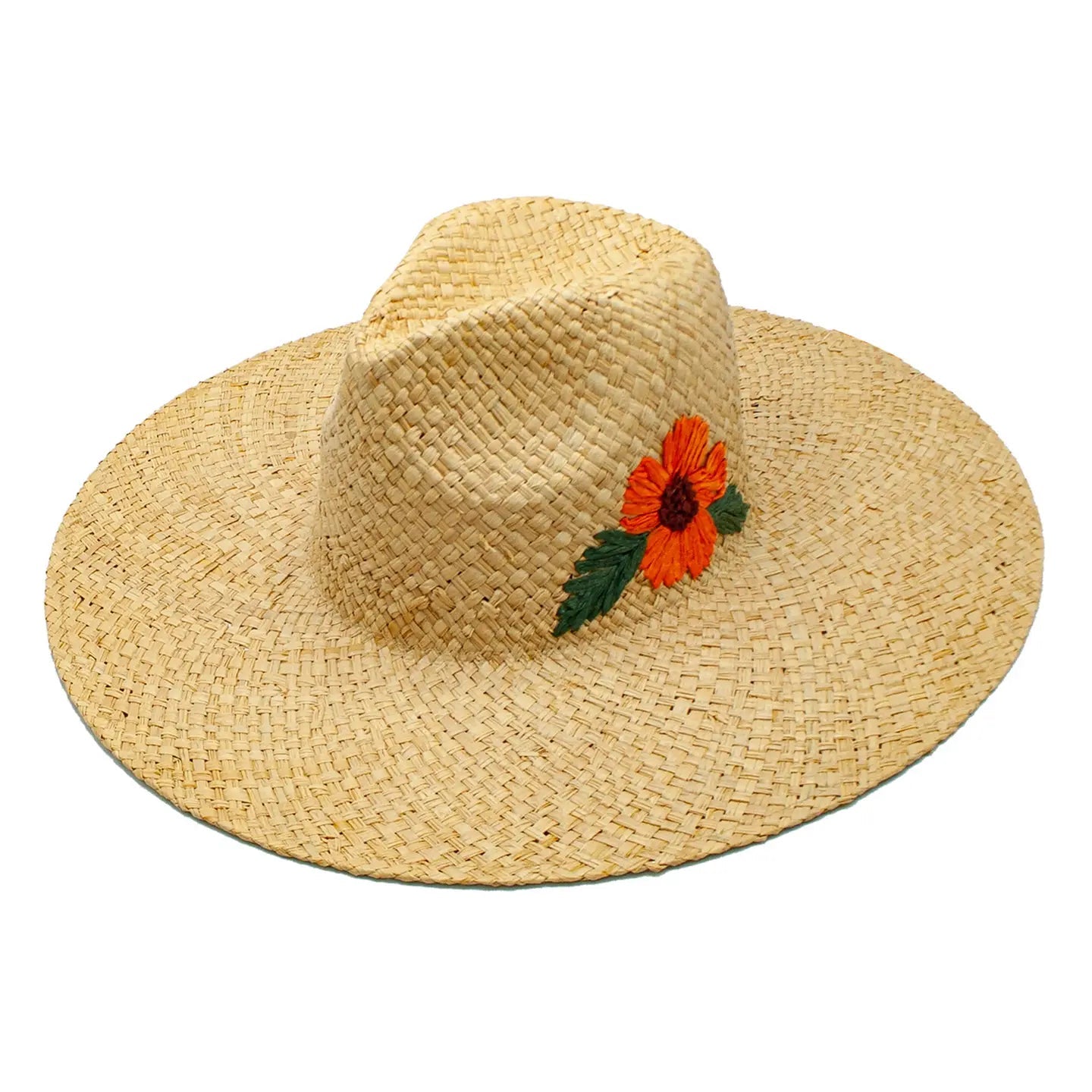 Delfina Flower Wide Brim Resort Hat - Rivieratowel