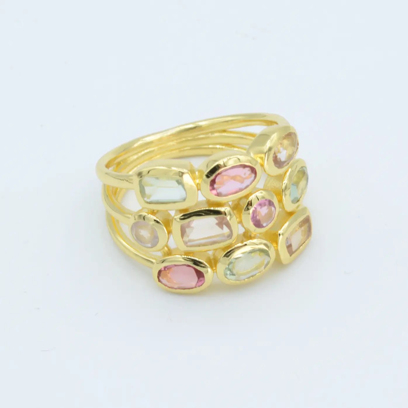 Elegant Trio Gemstone Ring - Rivieratowel