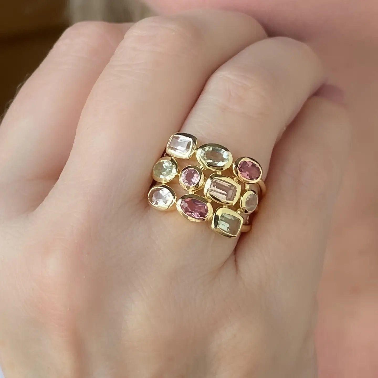 Elegant Trio Gemstone Ring - Rivieratowel