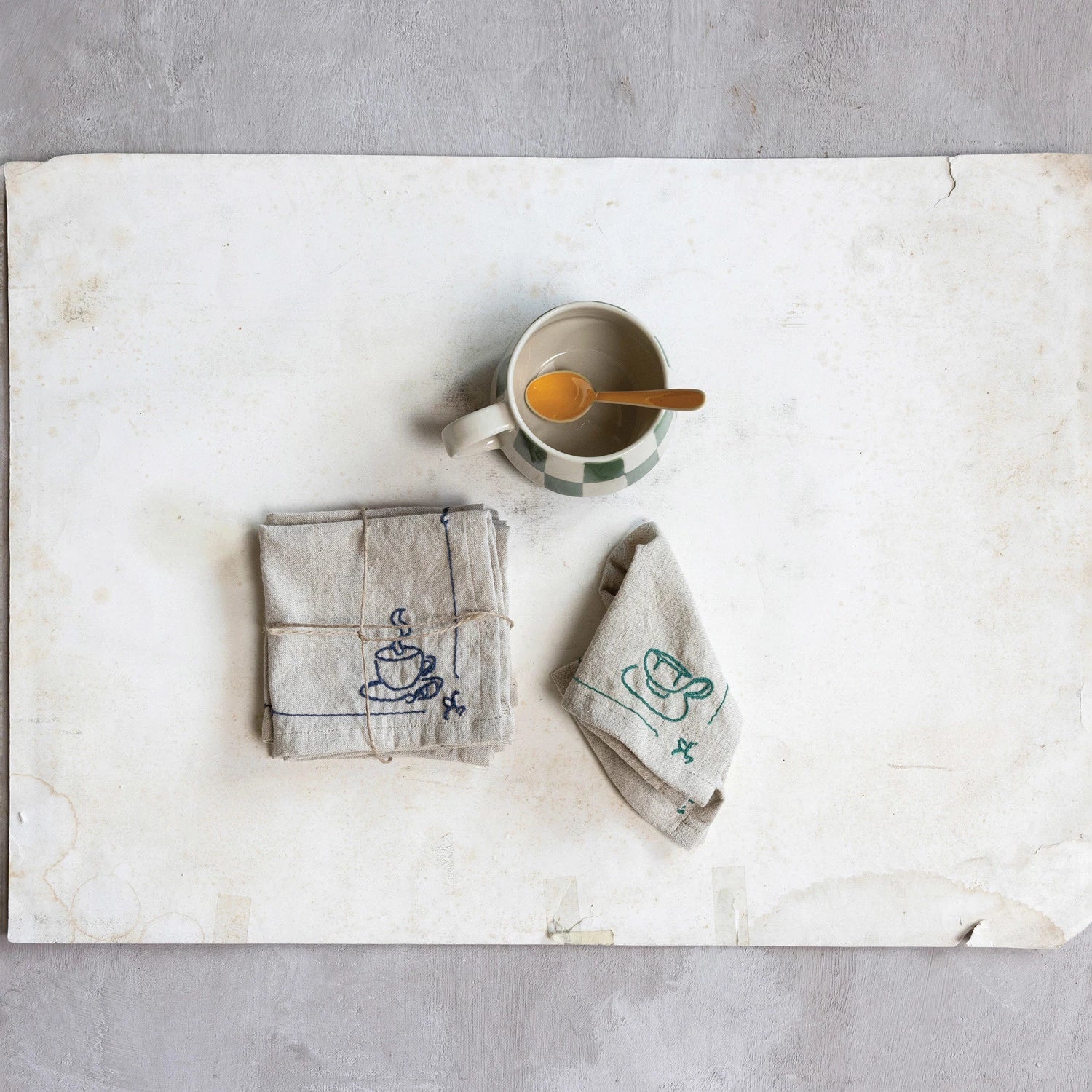 Embroidered Coffee/Tea Cocktail Napkins - Rivieratowel