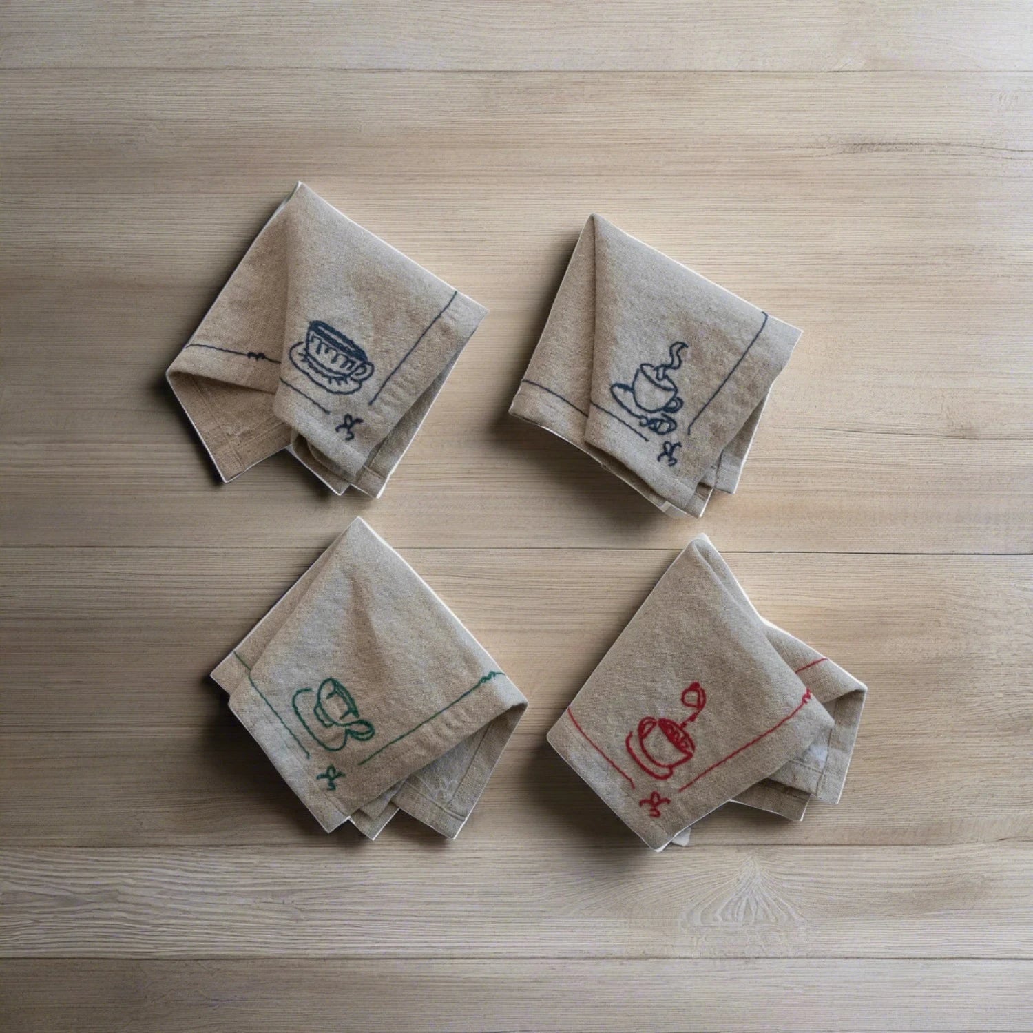 Embroidered Coffee/Tea Cocktail Napkins - Rivieratowel