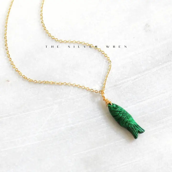 Gemstone Fish Pendant