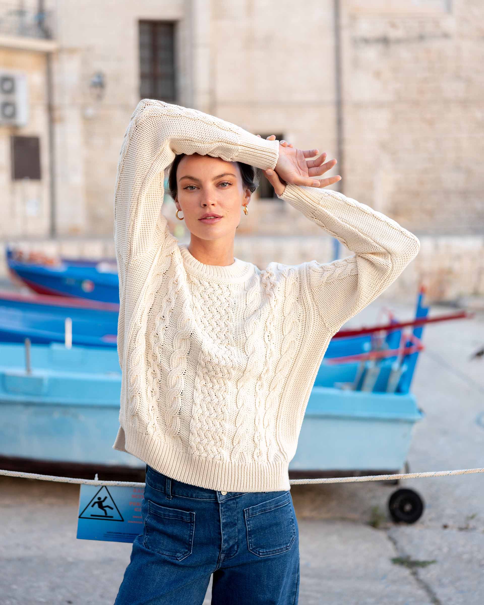 Fisherman Crewneck Pullover - Rivieratowel