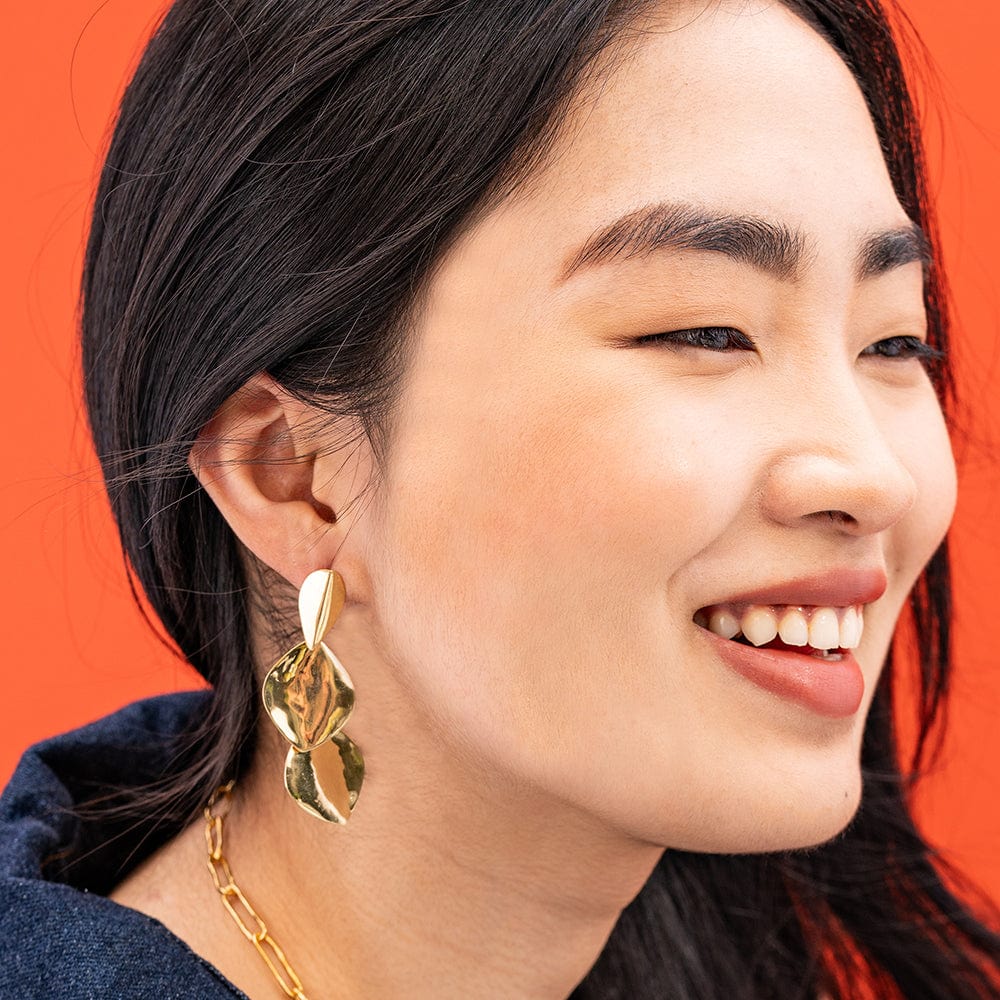 Flora Triple Leaf Earrings - Rivieratowel