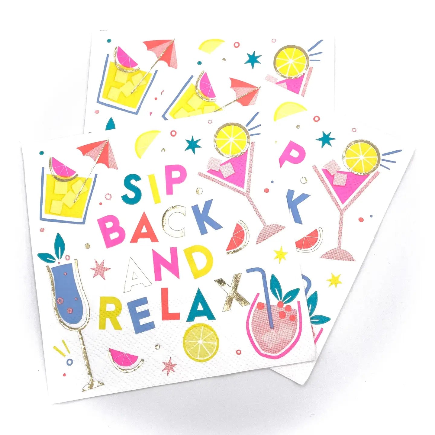 Funny Cocktail Napkins - Sip Back and Relax - Rivieratowel