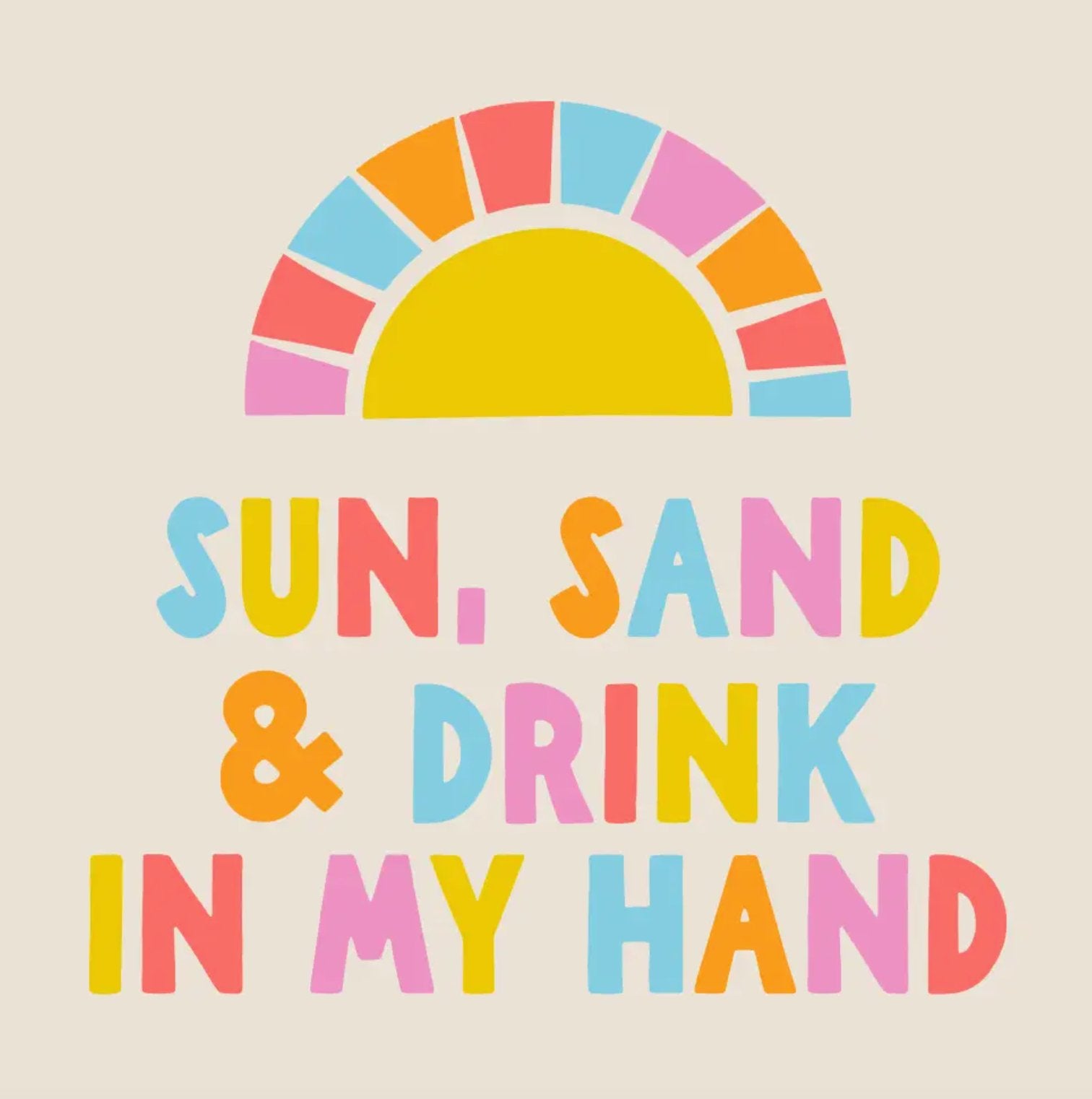 Funny Cocktail Napkins - Sun, Sand & Drink In My Hand - Rivieratowel