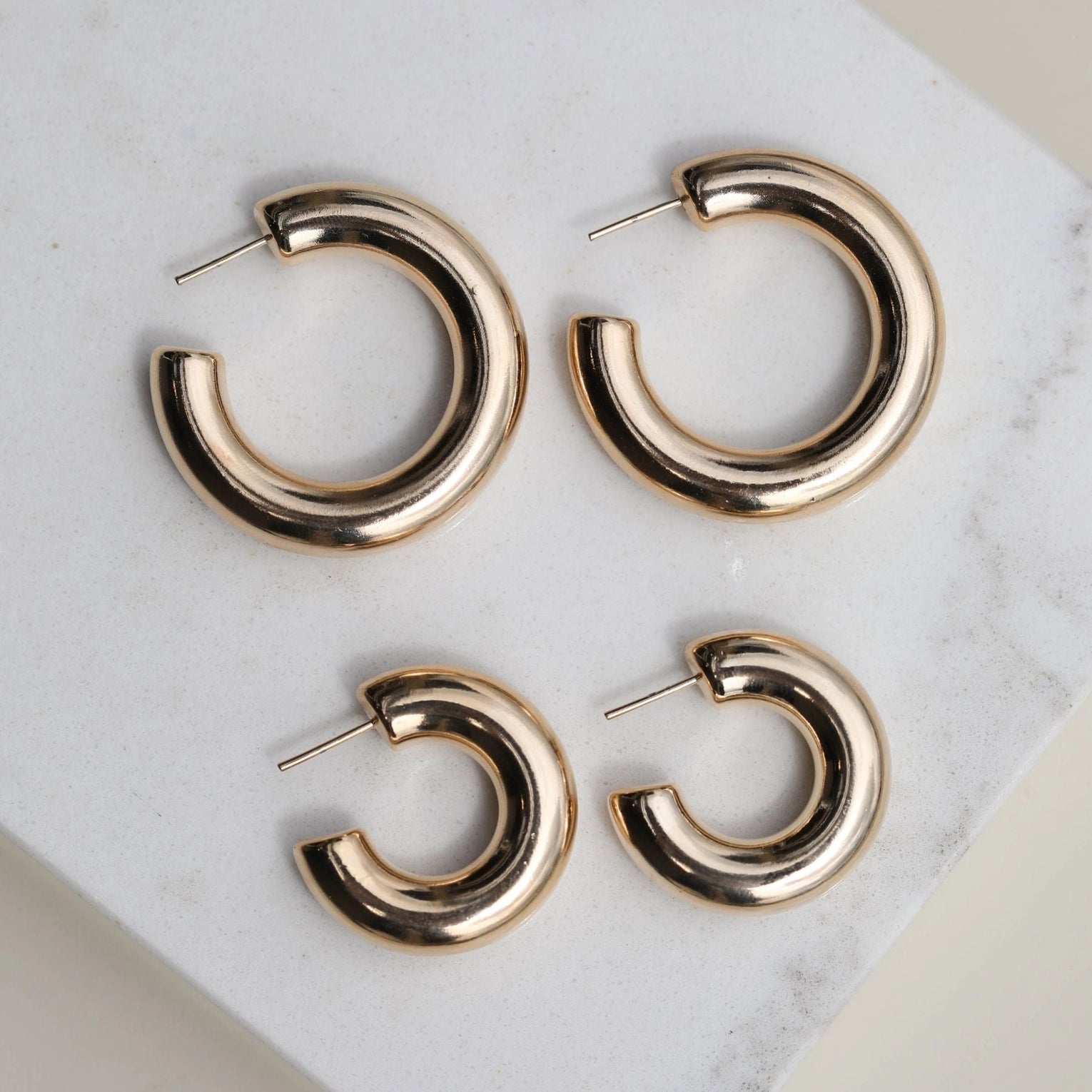 Gold Donut Hoop Earring - Rivieratowel
