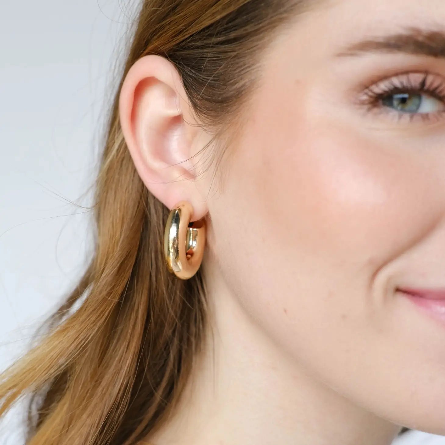 Gold Donut Hoop Earring - Rivieratowel