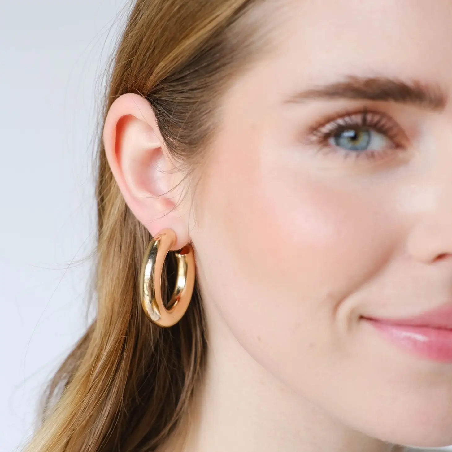 Gold Donut Hoop Earring - Rivieratowel