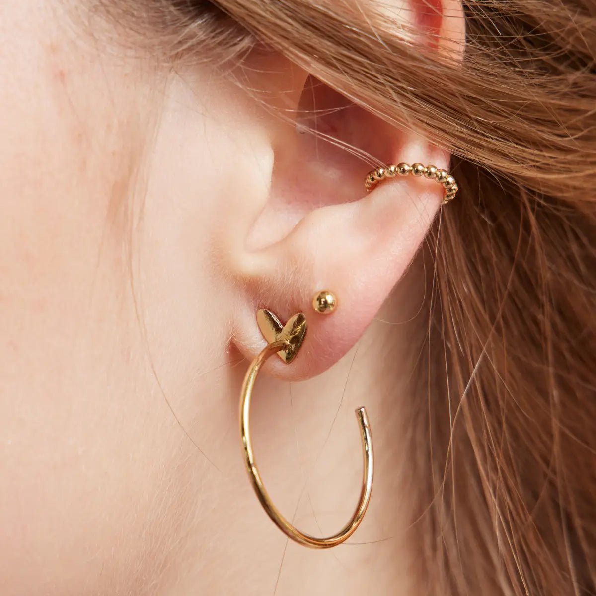 Gold Sweetheart Hoops - Rivieratowel