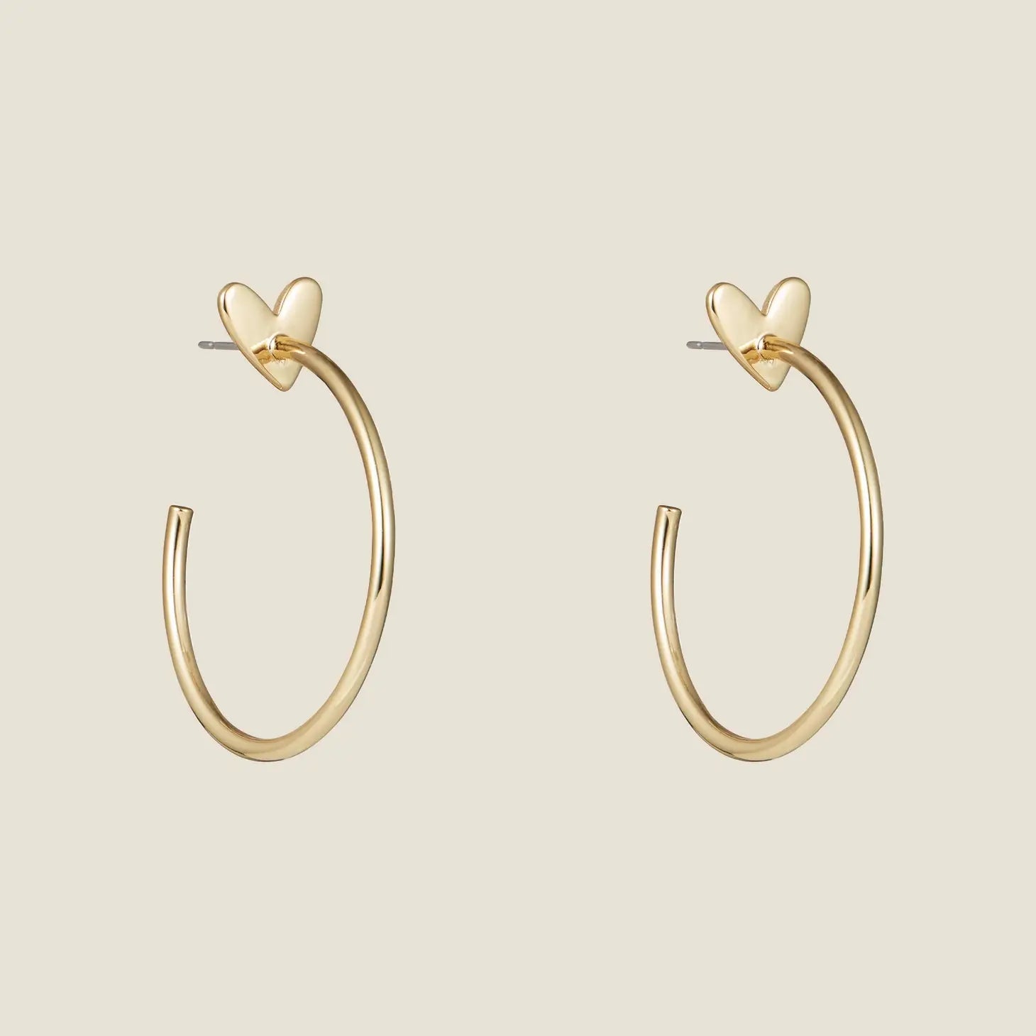 Gold Sweetheart Hoops - Rivieratowel