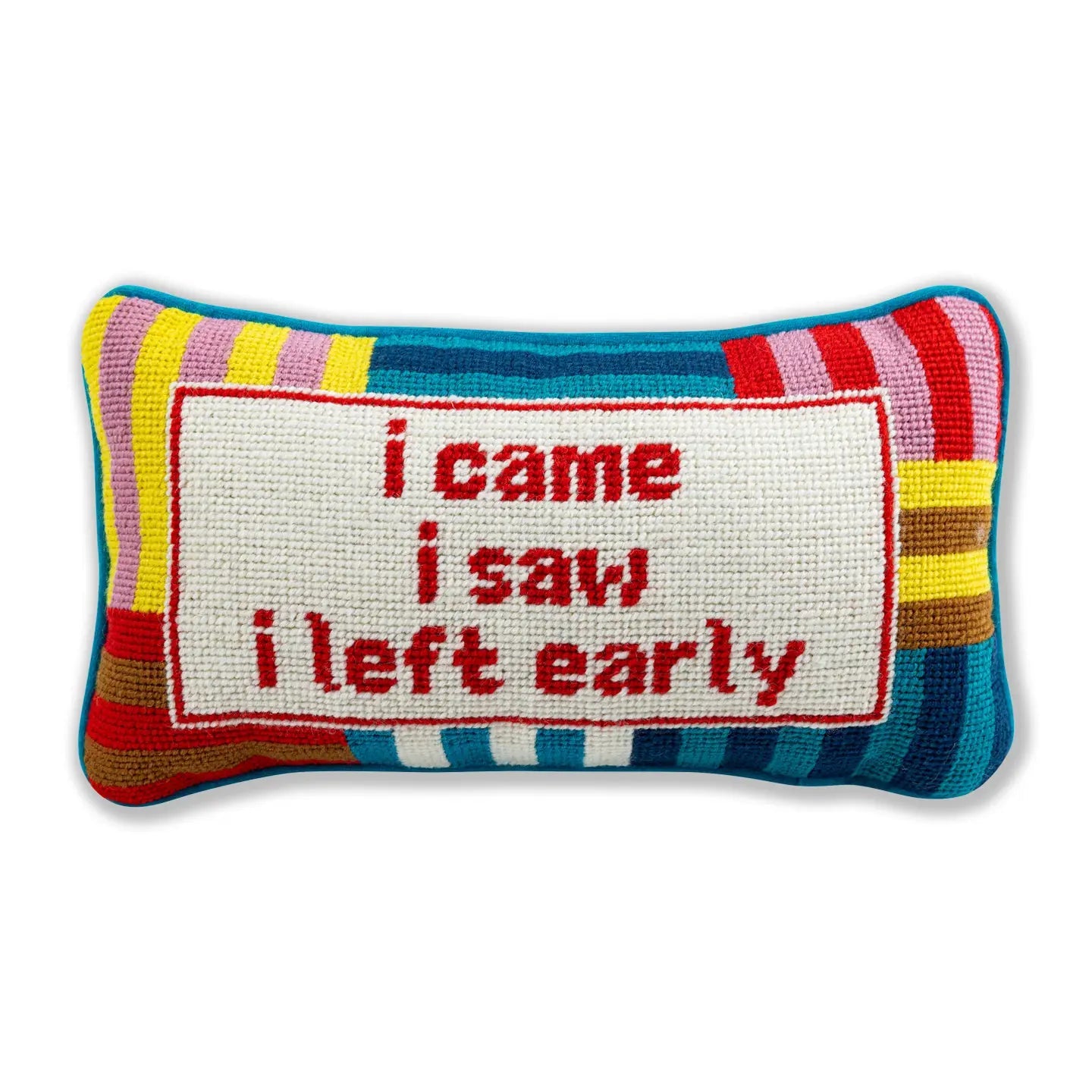 I Came I Saw Needlepoint Pillow - Rivieratowel