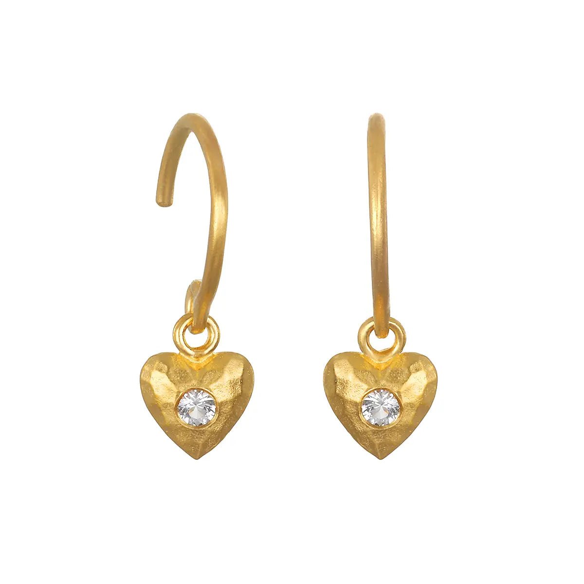 Inner Light Mini Heart Wire Hoop Earring - Rivieratowel