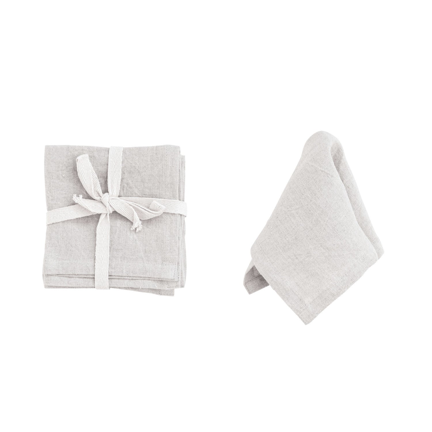 Stonewashed Linen Cocktail Napkins, Set/4