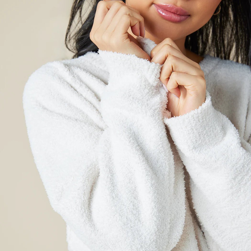 Marshmallow Reverse Seam Crewneck Lounge Set - Rivieratowel