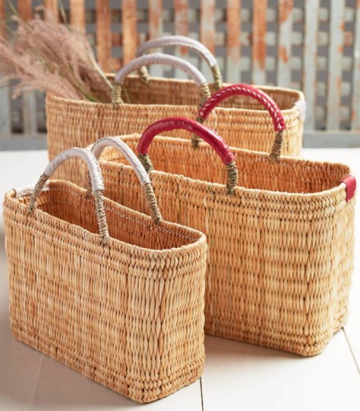 Medina Basket with Leather Handles - Rivieratowel