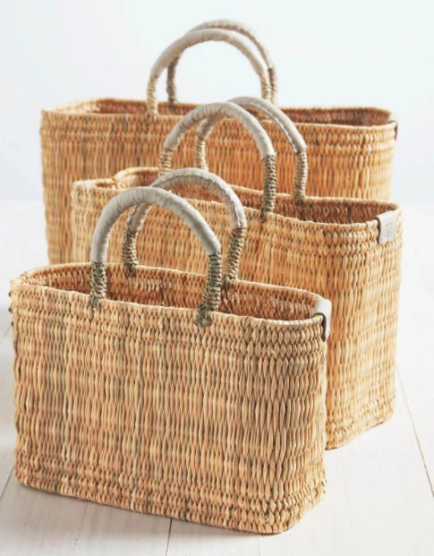 Medina Basket with Leather Handles - Rivieratowel
