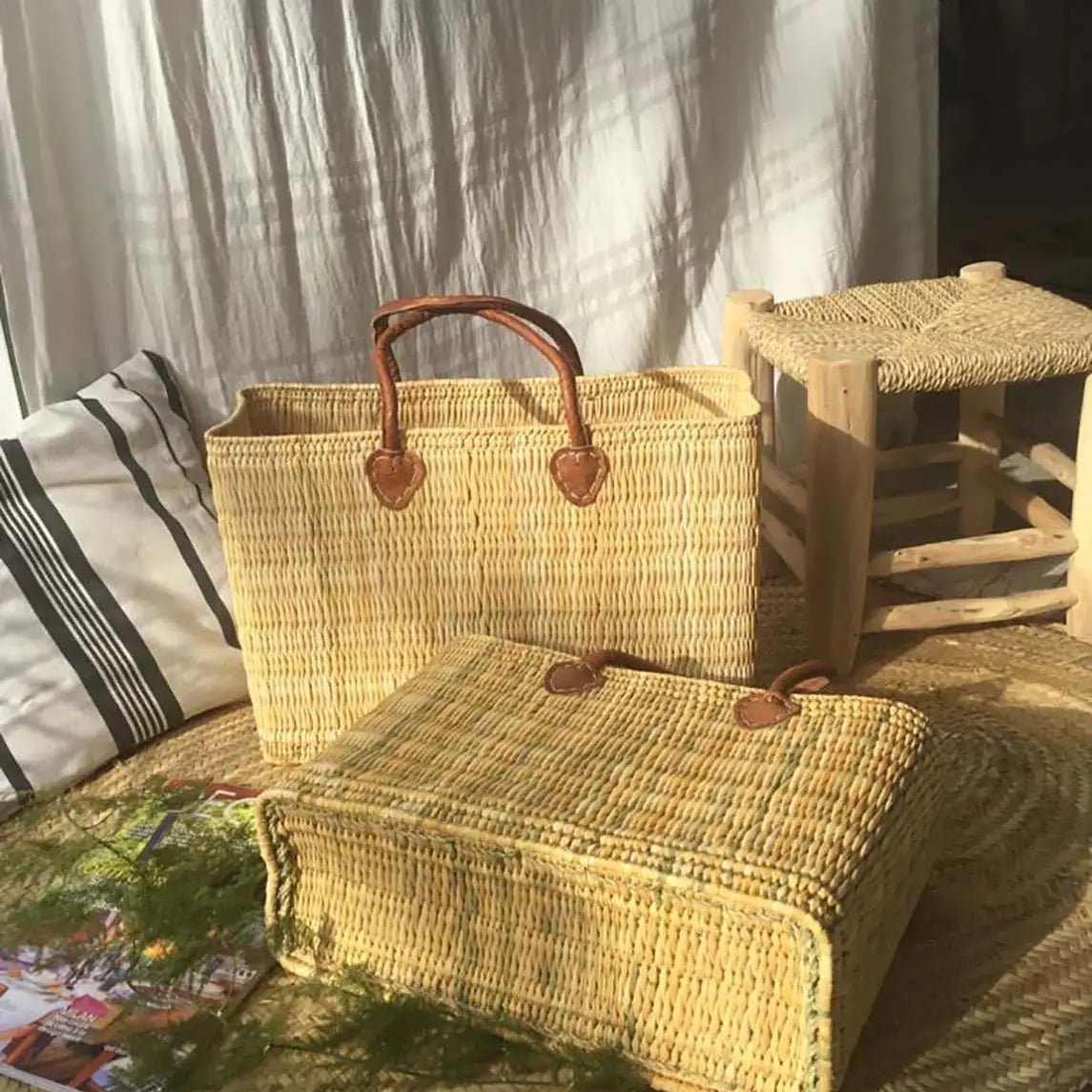Medium Straw Beach Basket Natural - Rivieratowel