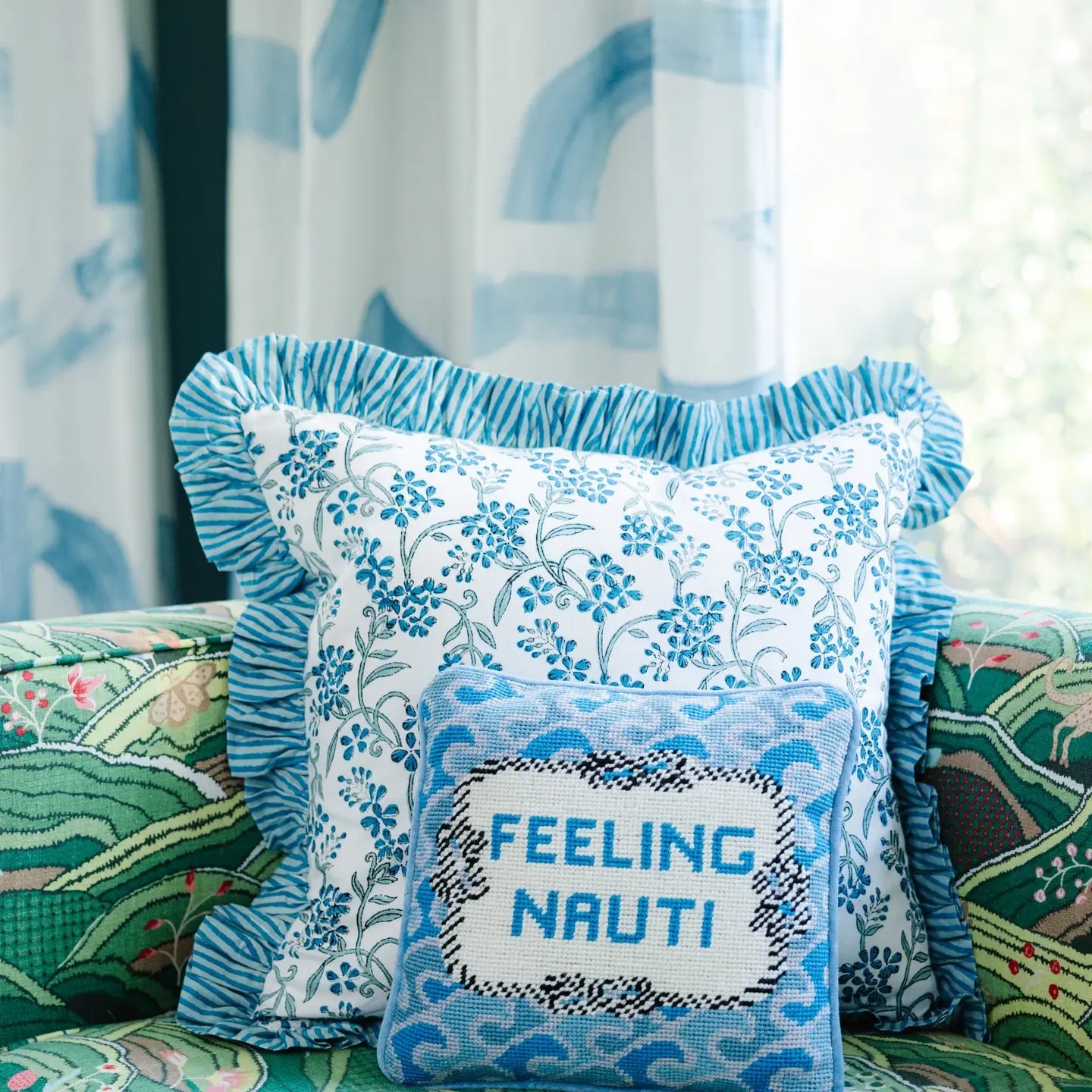 Nauti Needlepoint Pillow - Rivieratowel