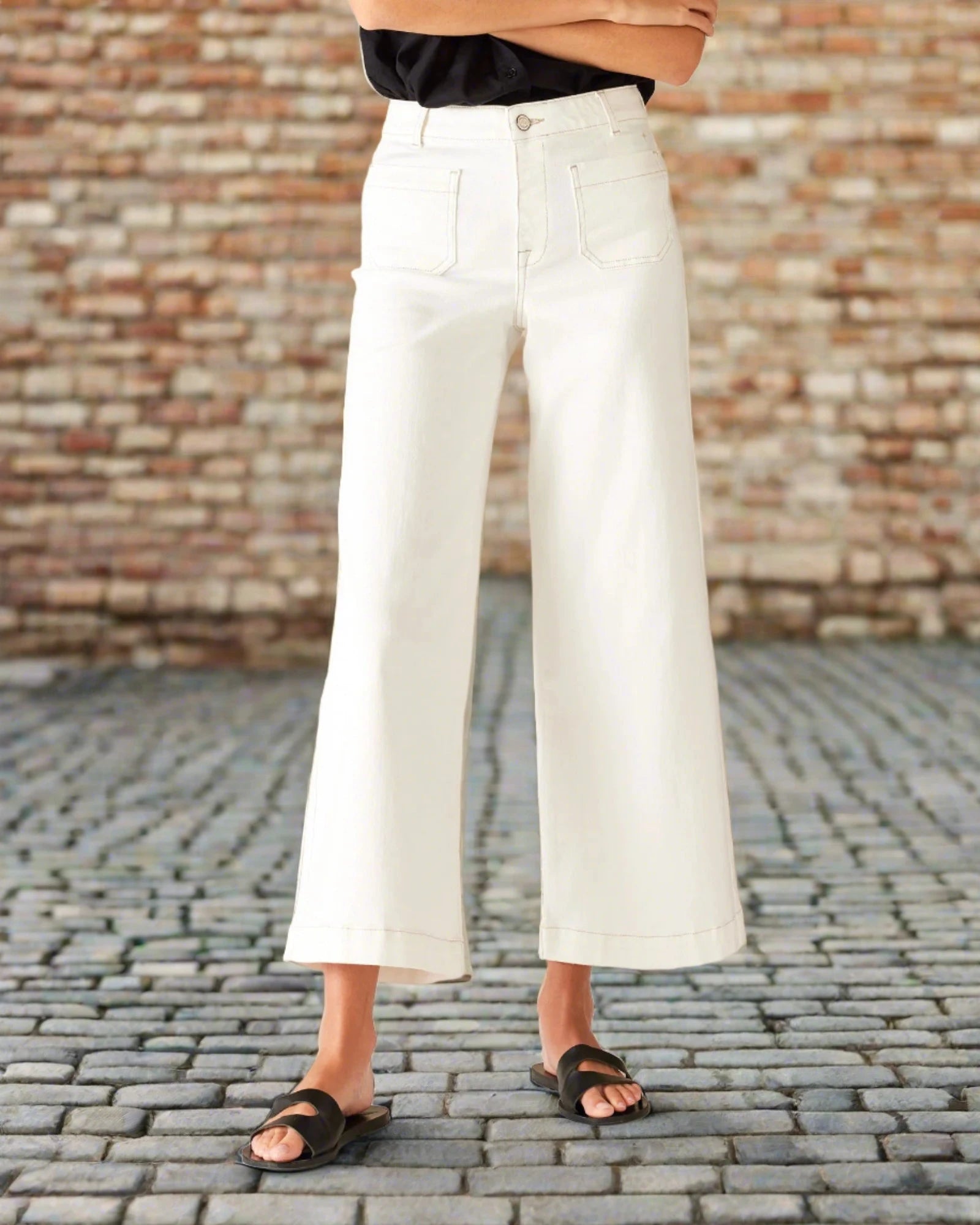 Nomad Cropped Sailor White Sails Pant - Rivieratowel