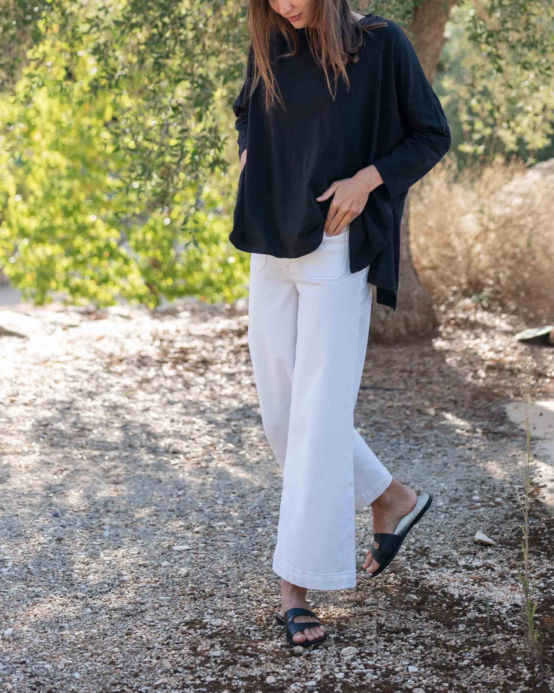 Nomad Cropped Sailor White Sails Pant - Rivieratowel